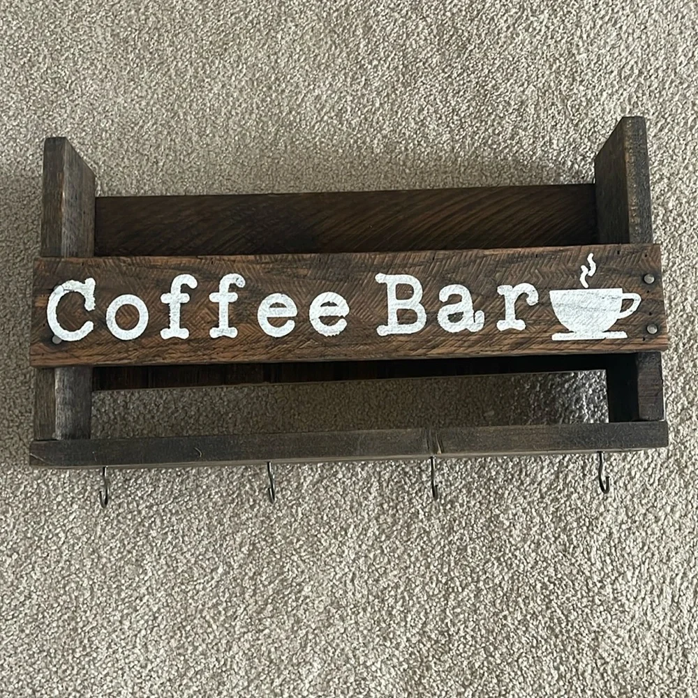 Hanging coffee bar sign from Etsy